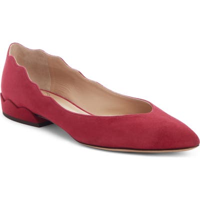 Chloe Laurena Scalloped Flat - Red