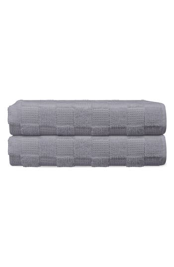 Brooks Brothers Waffle Terry 2-piece Turkish Cotton Bath Mat Set In Silver