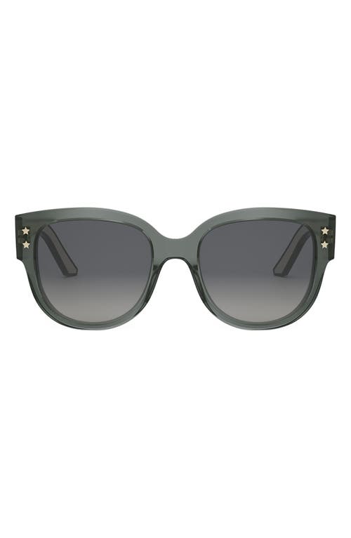 'DiorPacific B2I 54mm Butterfly Sunglasses in Shiny Dark Green /Smoke at Nordstrom