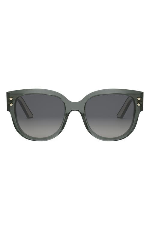 Shop Dior 'pacific B2i 54mm Butterfly Sunglasses In Shiny Dark Green/smoke