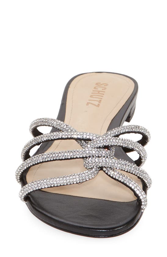 Shop Schutz Rachel Shine Slide Sandal In Cristal/black