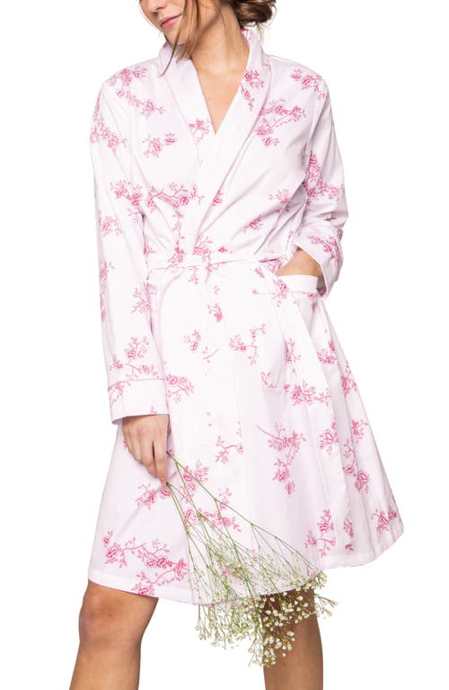 Petite Plume English Rose Cotton Robe White at Nordstrom,