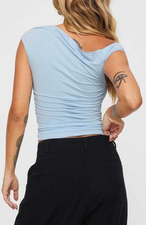 Shop Princess Polly Beller One-shoulder Crop Top In Blue