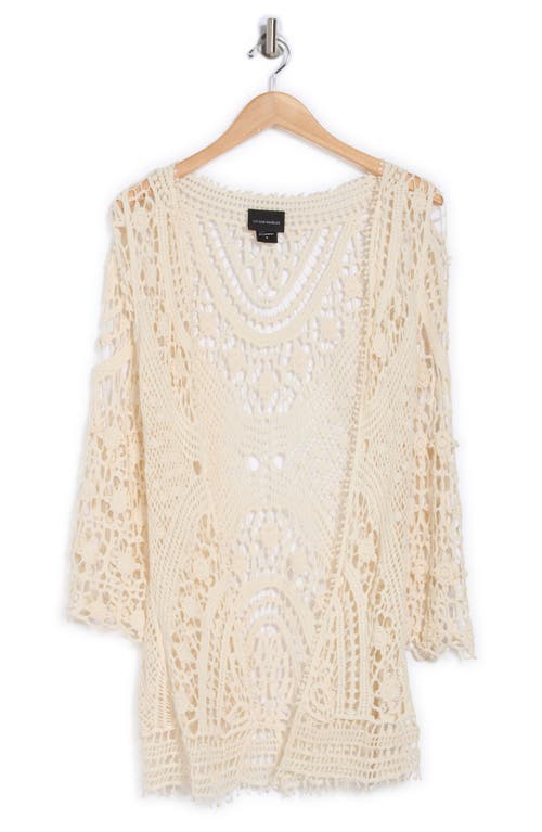 Forgotten Grace Crochet Duster Cardigan In Natural