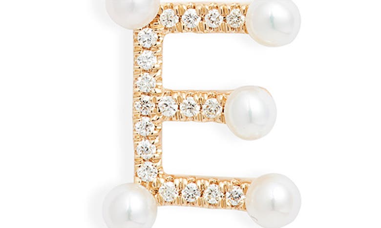 Dana Rebecca Designs Pearl Ivy Initial Necklace In Yellow Gold