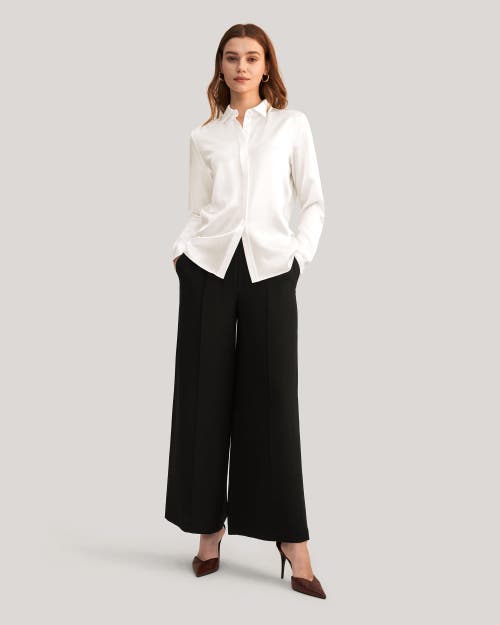 LILYSILK LILYSILK BASIC CONCEALED PLACKET SILK SHIRT 