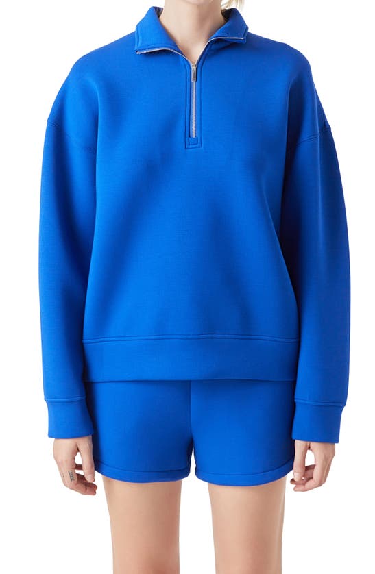 Grey Lab Scuba Quarter Zip Pullover In Royal Blue