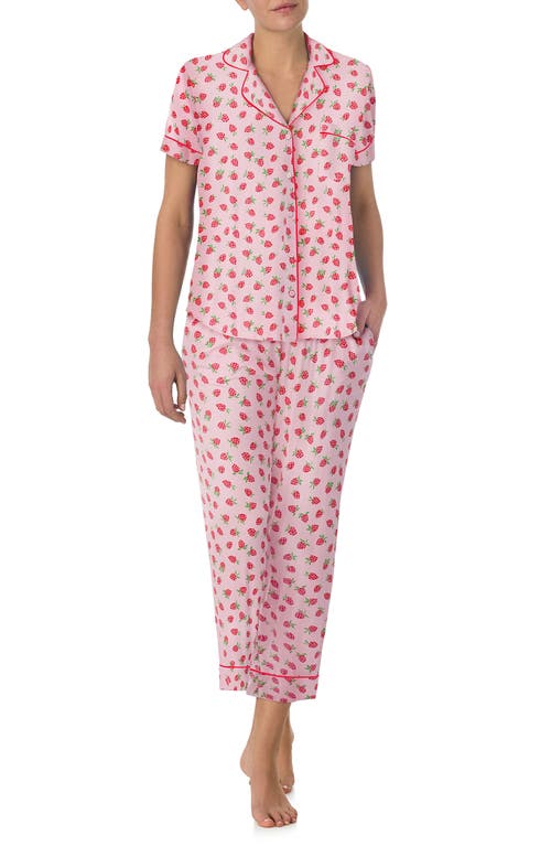 Kate Spade New York Print Crop Pyjamas In Pink Novel