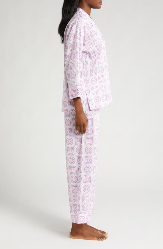 Shop Natori The Getaway Cotton Pajamas In Light Orchid