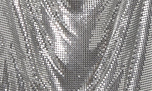 Shop Versace Medusa Cowl Neck Metal Mesh Camisole In Nickel