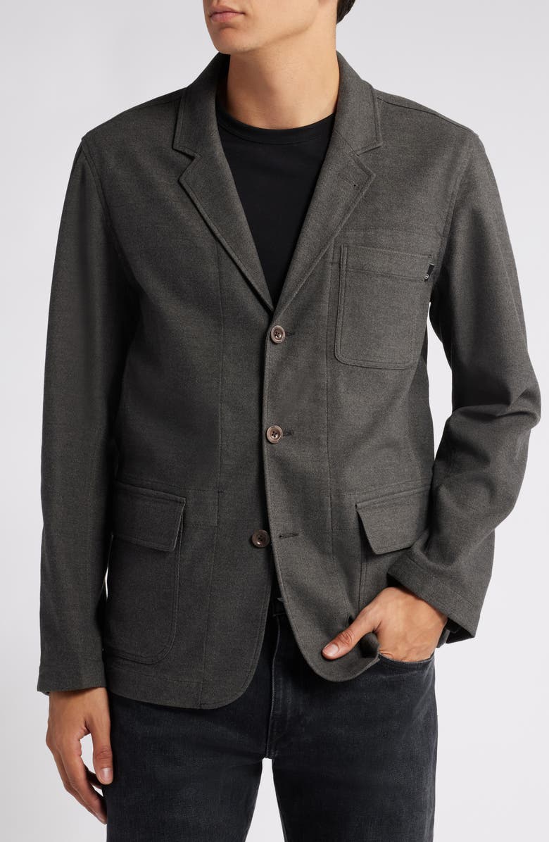 AG Landon Cotton Blend Blazer, Alternate, color, Heather Charcoal