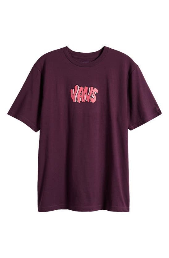 Shop Vans Kids' Tag Cotton Graphic T-shirt In Blackberry Wine