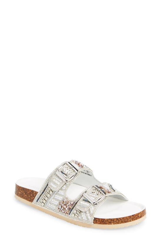 Shop Azalea Wang Romilly Flatform Slide Sandal In White