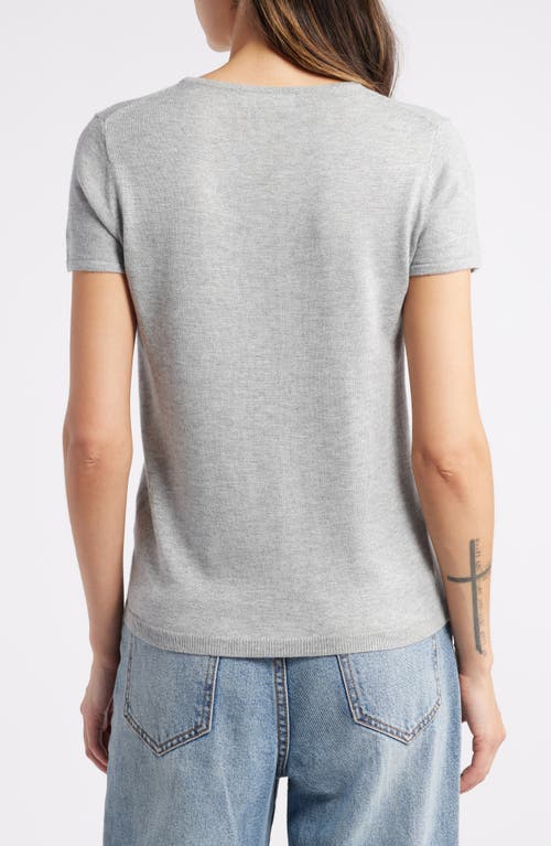 Shop Treasure & Bond Short Sleeve Crewneck Sweater In Grey Heather