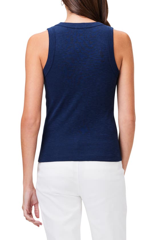 Nzt By Nic+zoe V-neck Cotton Blend Tank In Dark Indigo