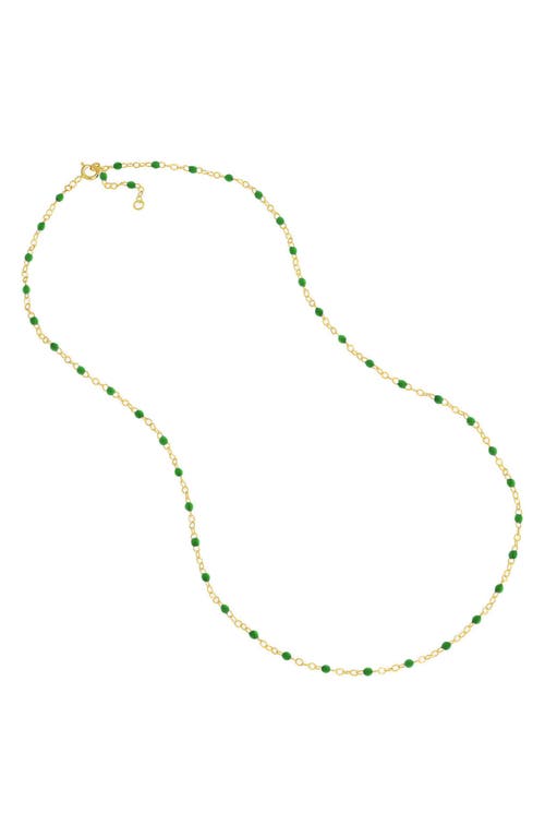 Central Park Enamel Station Chain Necklace In Green