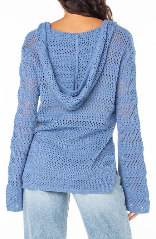 Shop Roxy Hippie Love Open Stitch Hoodie In Infinity Blue