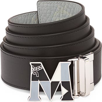 Men's Mcm Claus Reversible Belt - White - Size One Size
