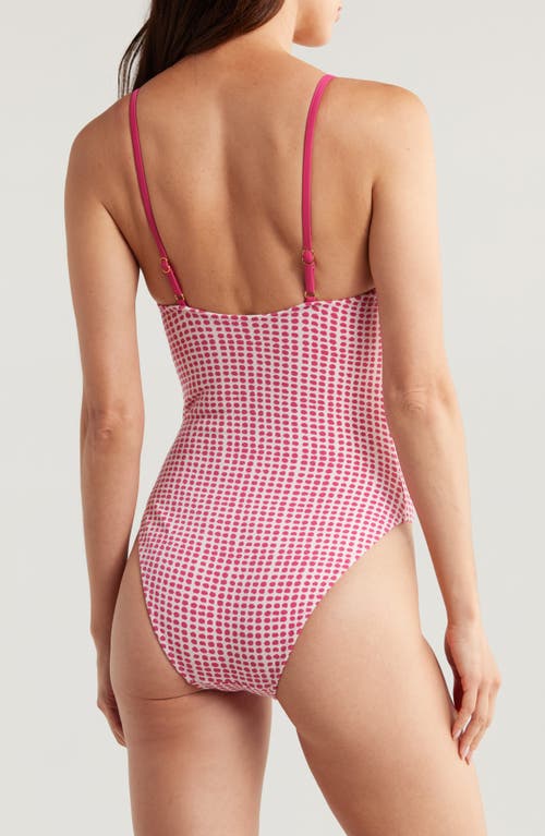 Shop Lemlem Elene One-piece Swimsuit In Sisay Raspberry