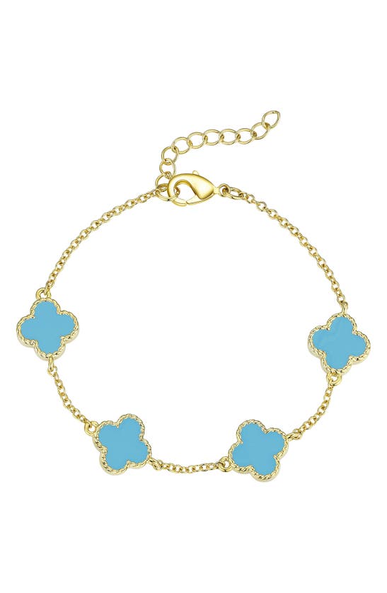 Shop Lily Nily Kids' Clover Bracelet In Turquoise