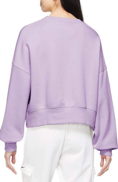 Shop Nike Phoenix Fleece Crewneck Sweatshirt In Violet Mist/sail