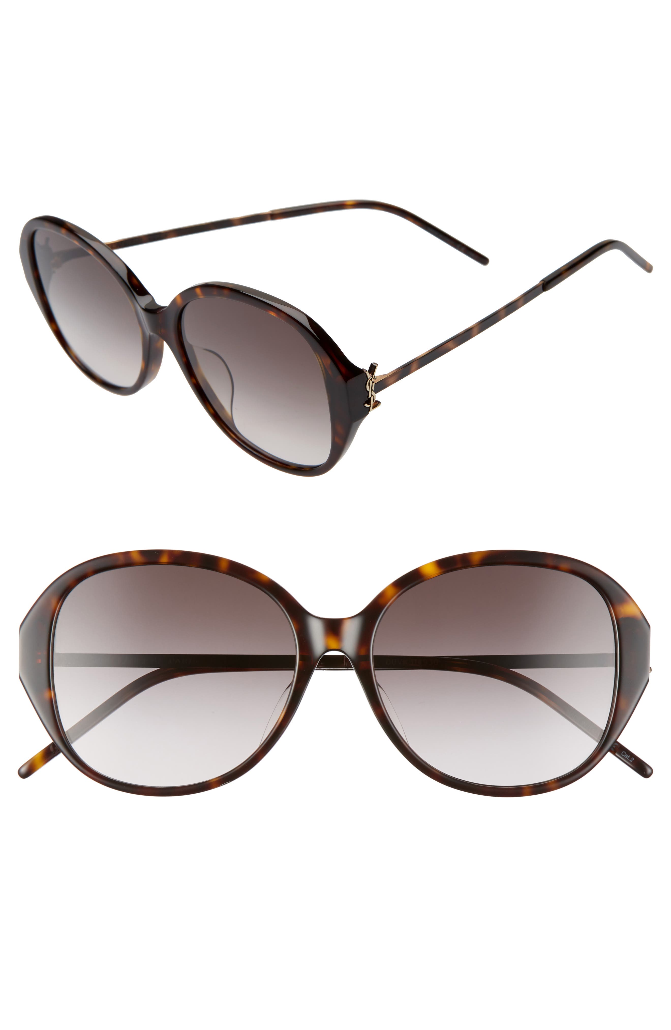 57mm round sunglasses saint laurent