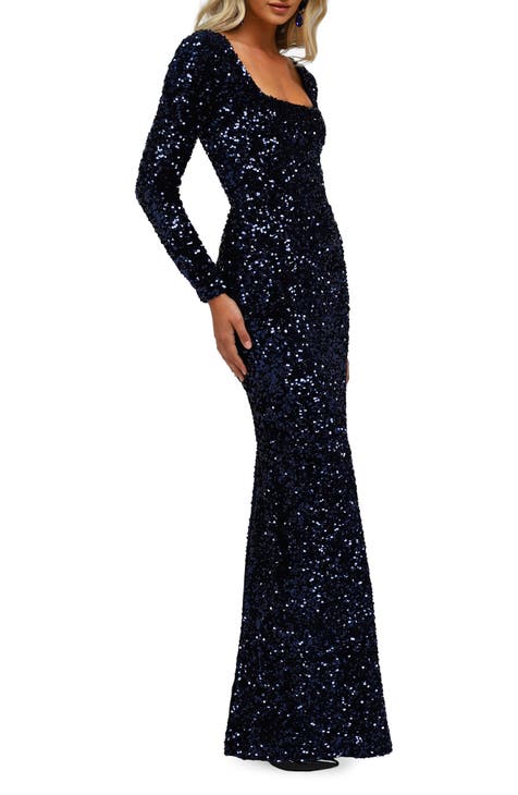 Jamie Sequin Long Sleeve Gown