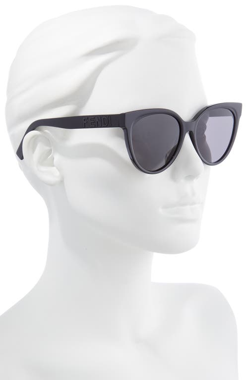 Shop Fendi The  Lettering 56mm Cat Eye Sunglasses In Shiny Black/smoke