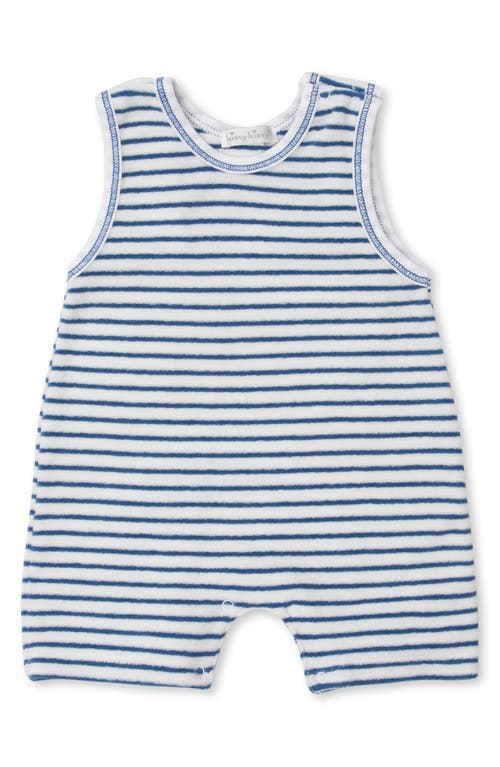 Kissy Stripe Terry Romper Blue at Nordstrom,