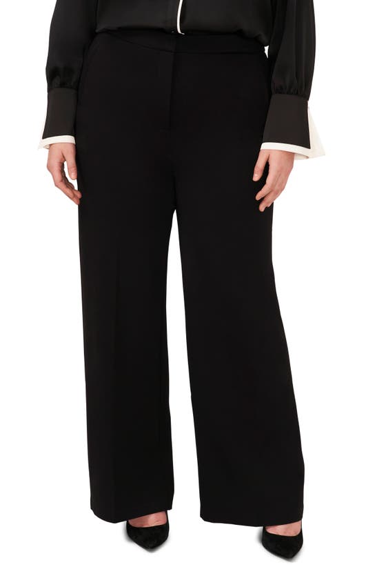 Shop Halogen (r) High Waist Straight Leg Pants In Rich Black