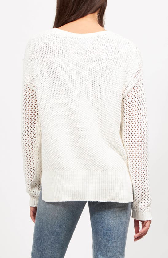 Shop Equipment Tate Open Stitch Cotton Blend Sweater In Nature White