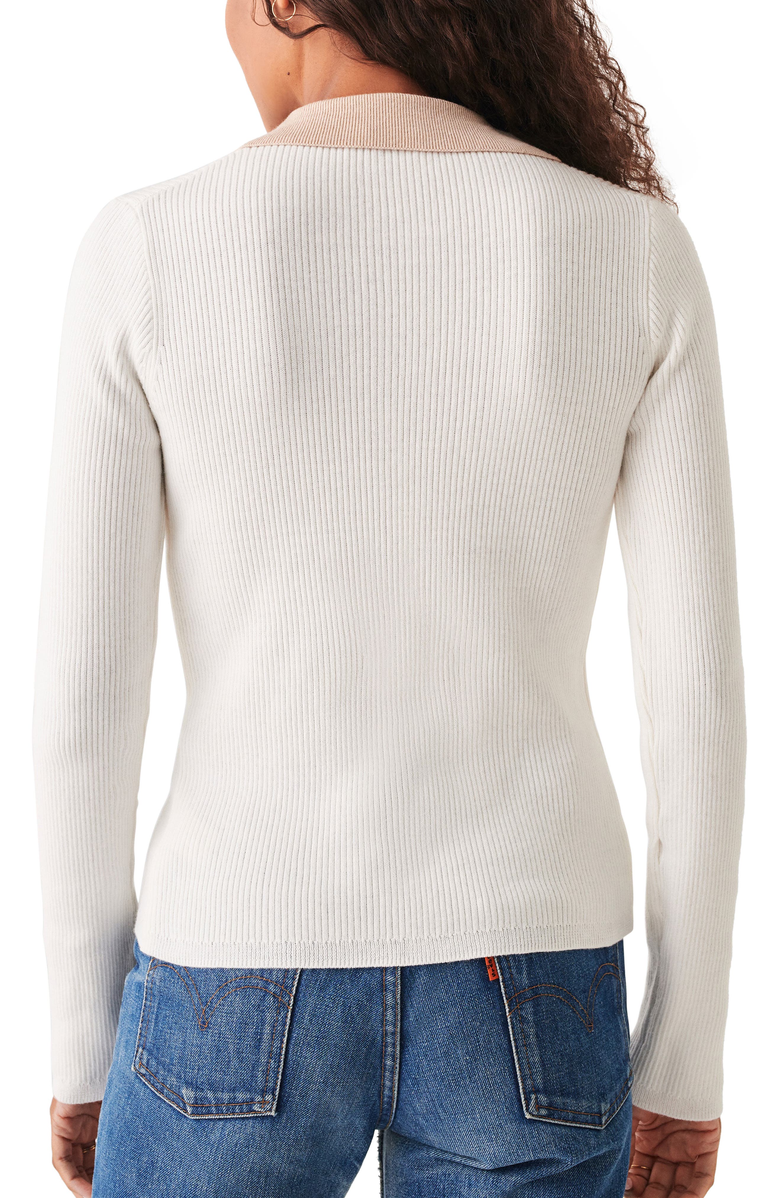 Faherty Mikki Collar Organic Cotton & Cashmere Cardigan in White