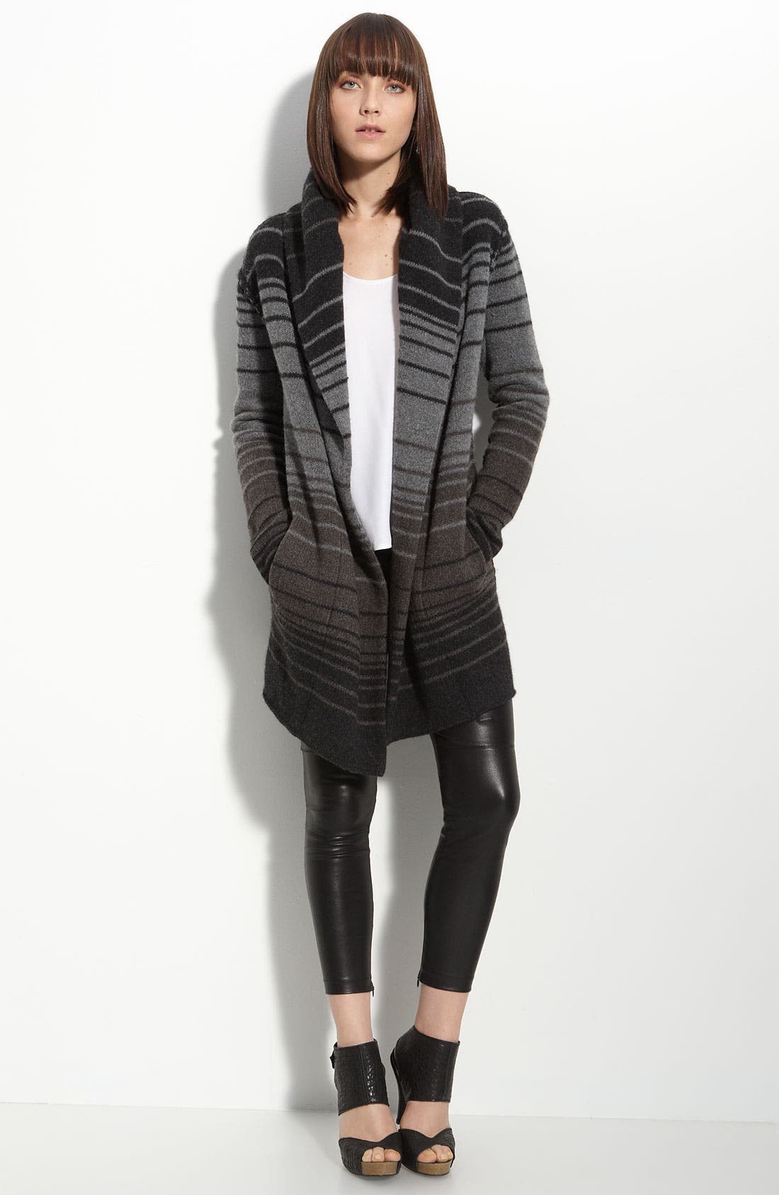 Vince 'Sophie' Variegated Stripe Hooded Cardigan Nordstrom