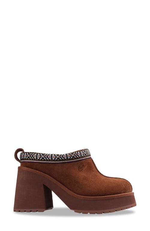 Candies Candie's Leora Platform Clog In Chestnut Suede