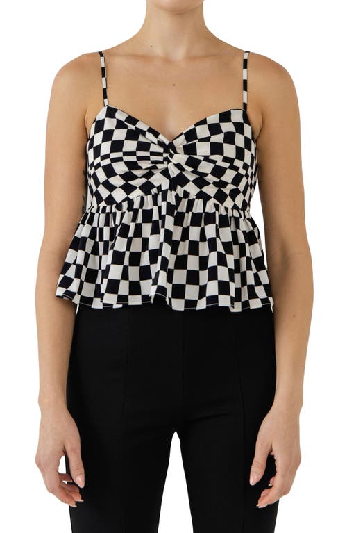 Shop Grey Lab Checker Print Camisole In Black/white