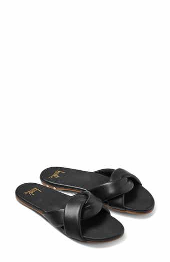 Beek Seabird Black/Tan Leather Flip Flop Thong Sandals Womens Size