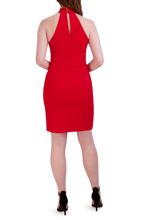 Shop Julia Jordan Halter Neck Sheath Dress In Red