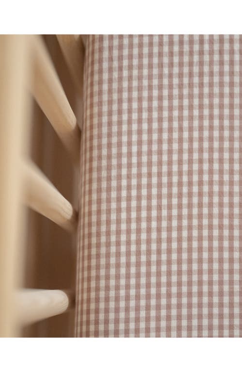 Pehr Gingham Organic Cotton Crib Sheet In Thistle
