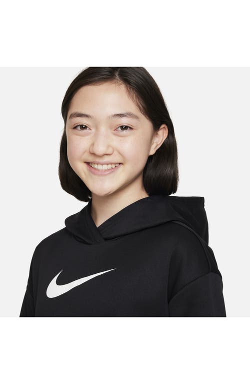 Shop Nike Kids' Therma-fit Pullover Hoodie In Black/white