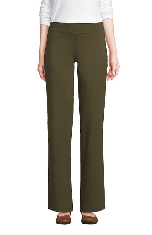 Lands' End Plus Size Starfish Mid Rise Straight Leg Pants In Forest Moss