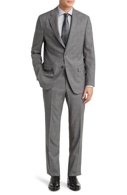Tailored Fit Stretch Wool Suit in Grey