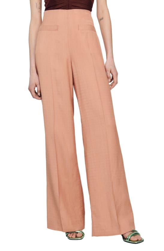 Womens SANDRO pink Wide-Leg Trousers