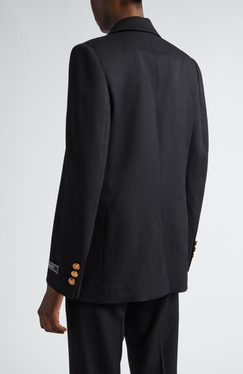 Shop Versace Stretch Wool Blazer In Black