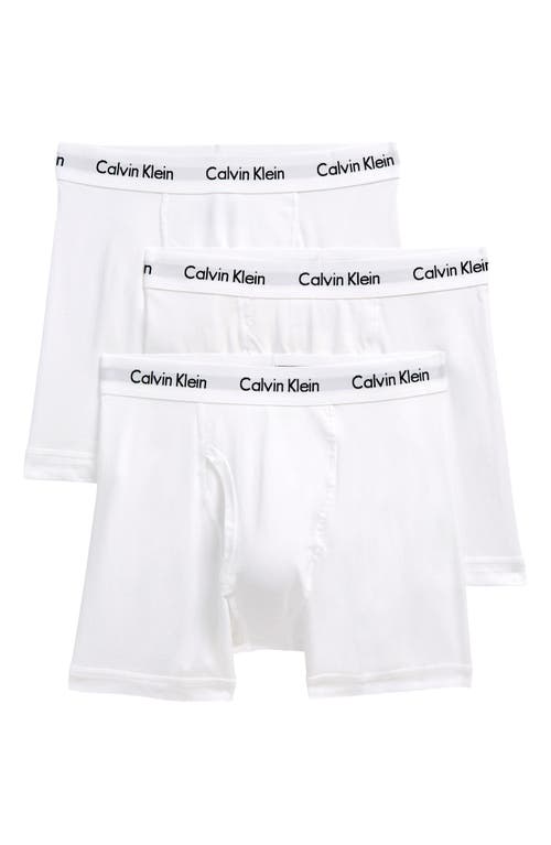 Calvin Klein 3-Pack Stretch Cotton Boxer Briefs in White
