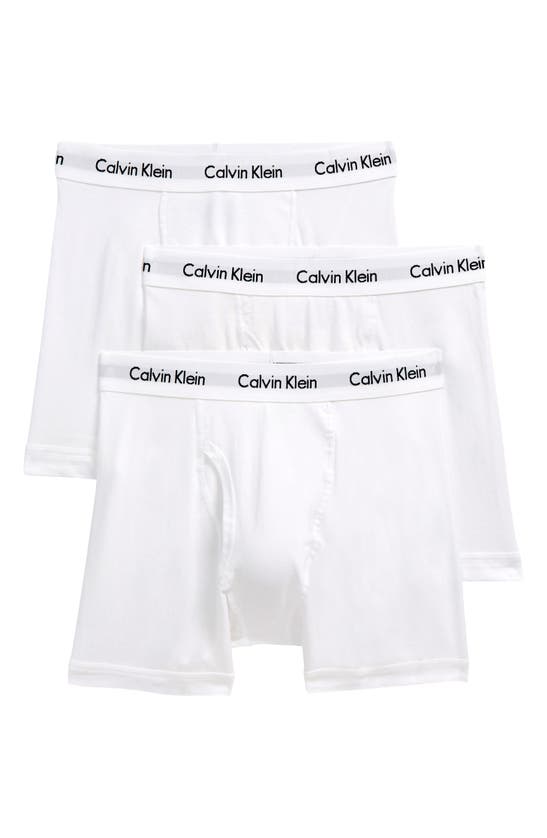 Calvin Klein 3-pack Stretch Cotton Boxer Briefs In White | ModeSens