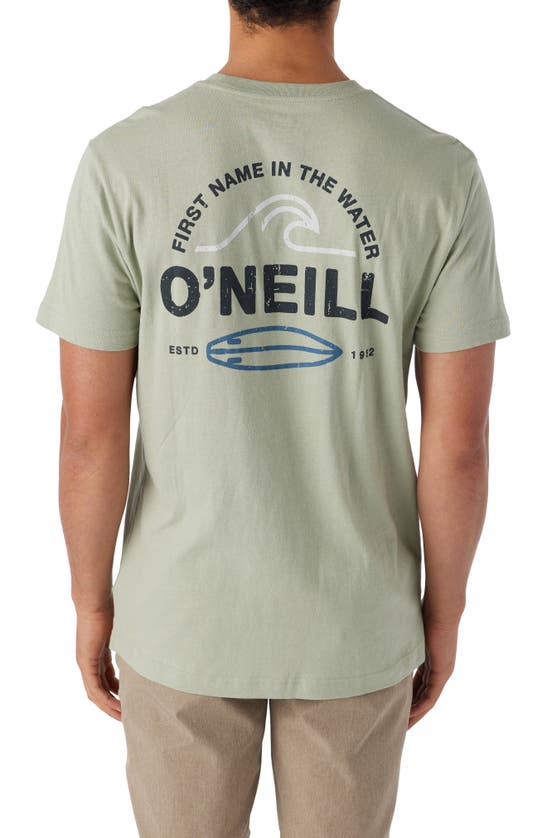 Shop O'neill Rip Tide Graphic T-shirt In Seagrass