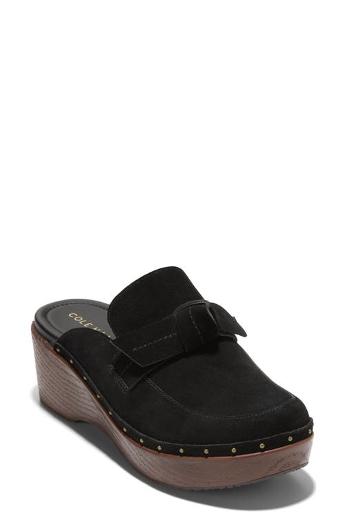 Cole Haan Cloudfeel Bow Clog in Black Sde