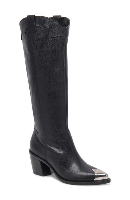 Dolce Vita Kamryn Western Boot (Women0 in Black Leather