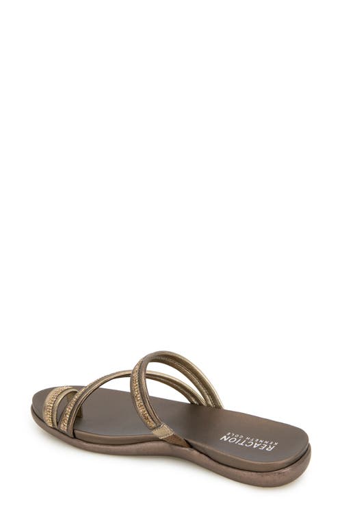 Reaction Kenneth Cole Gia Crystal Strap Slide Sandal In Bronze
