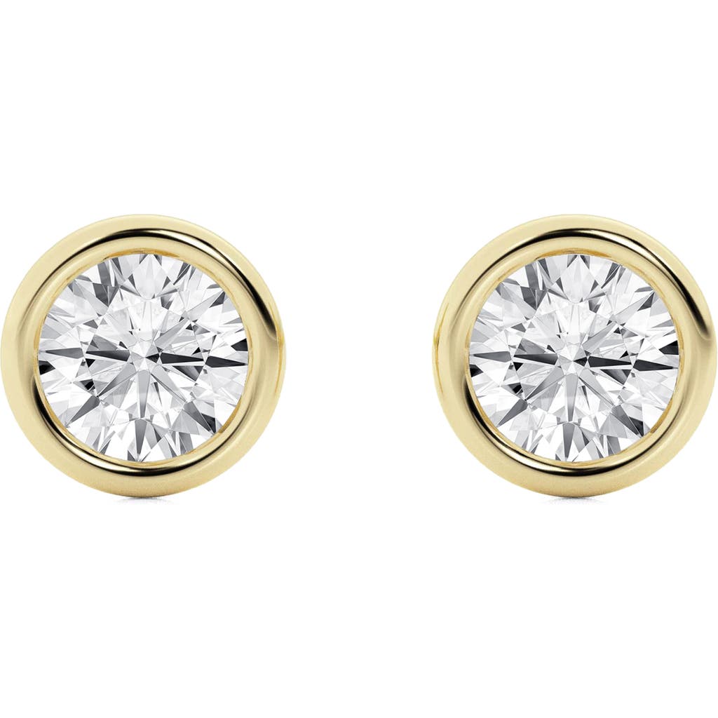 Shop Badgley Mischka Collection 14k Gold Round Cut Near Colorless Lab-created Diamond Stud Earrings